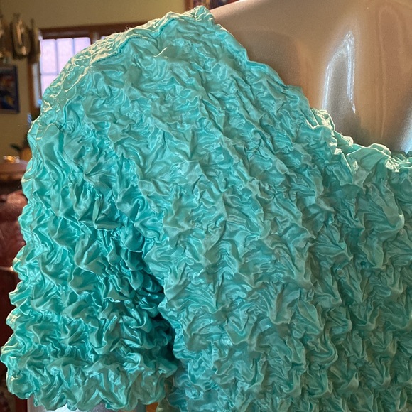 F.C unique stretch highly textured shirt great dress up/ dress down mint green - Picture 5 of 6